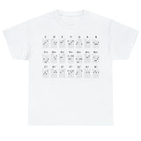 Guitar CHORDS Unisex Heavy Cotton Gildan 5000 Tee, many colors, with all major, minor and seventh chords