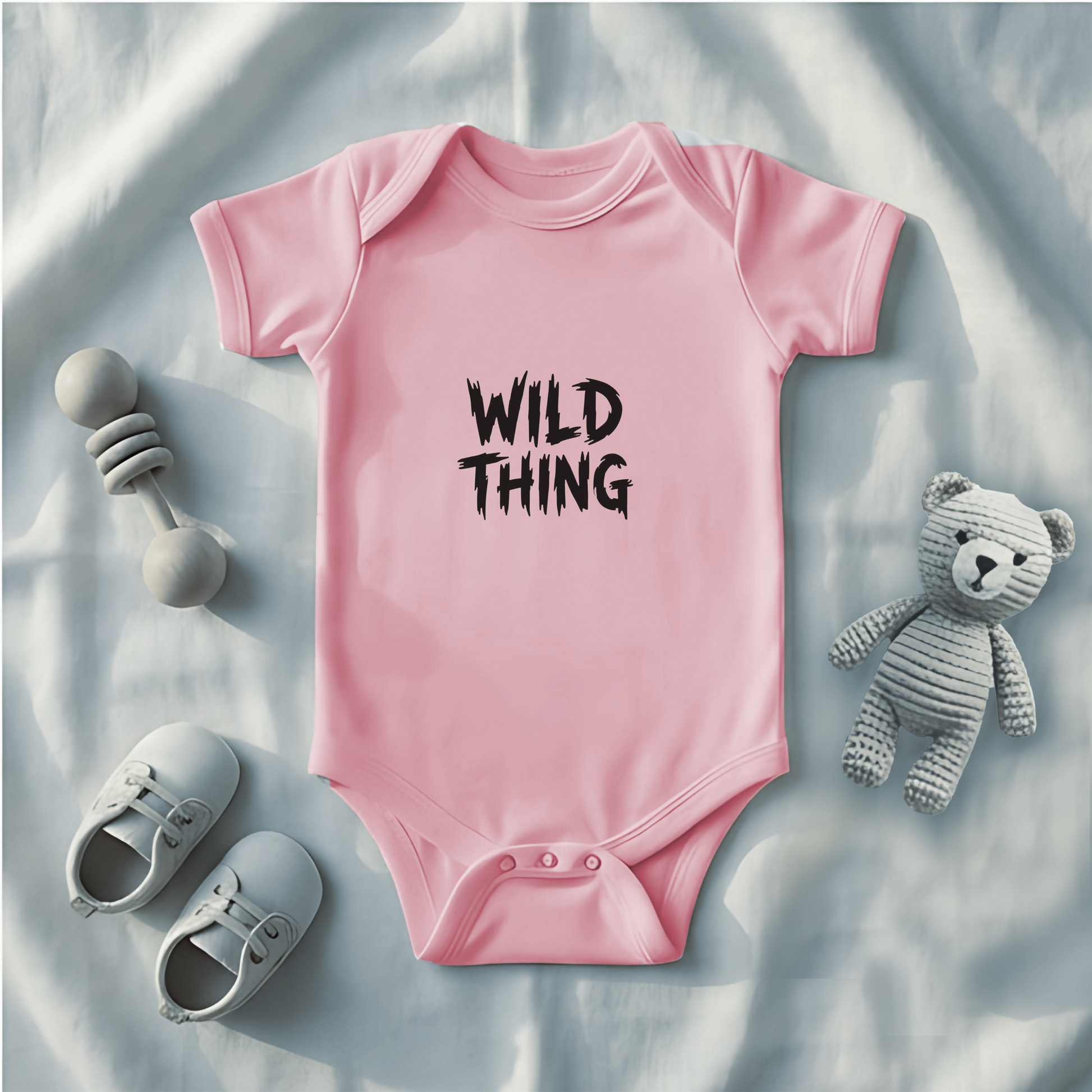 Wild Thing Baby Bodysuit, New Mom Gift, Funny Infant Onesie, Retro Rock Baby Shower Present AnywherePOD