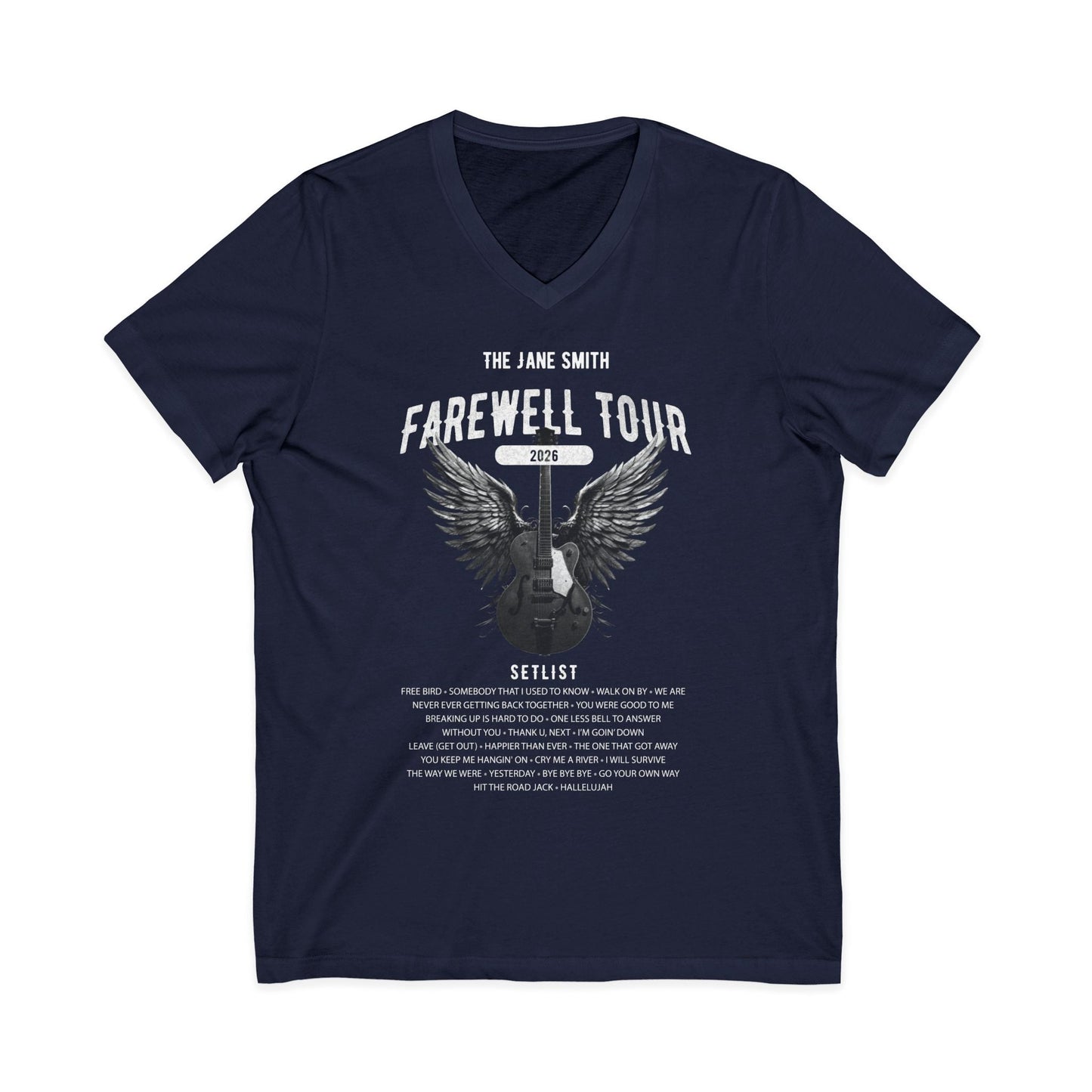 V-Neck Farewell Tour Retirement T-Shirt, Personalized Rock Fan Retiree Gift, Funny Short Sleeve Tee AnywherePOD