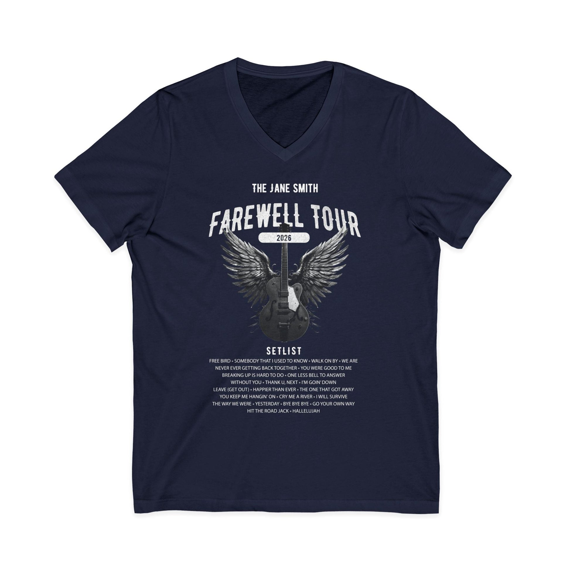 V-Neck Farewell Tour Retirement T-Shirt, Personalized Rock Fan Retiree Gift, Funny Short Sleeve Tee AnywherePOD