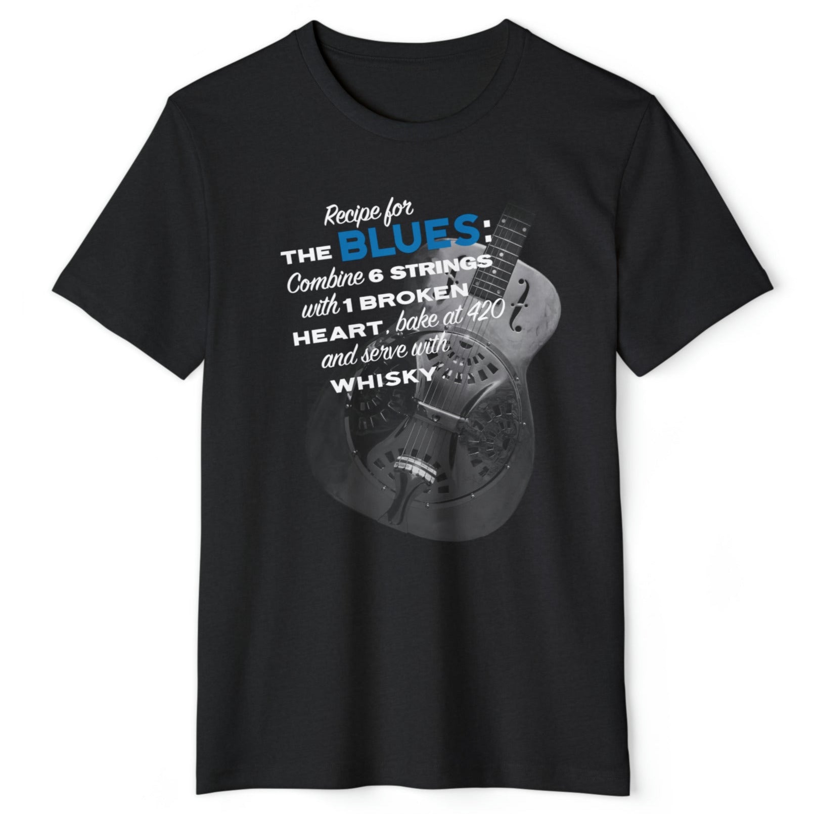 RECIPE for the BLUES Dobro guitar T-Shirt, Organic Bella+Canvas 3001