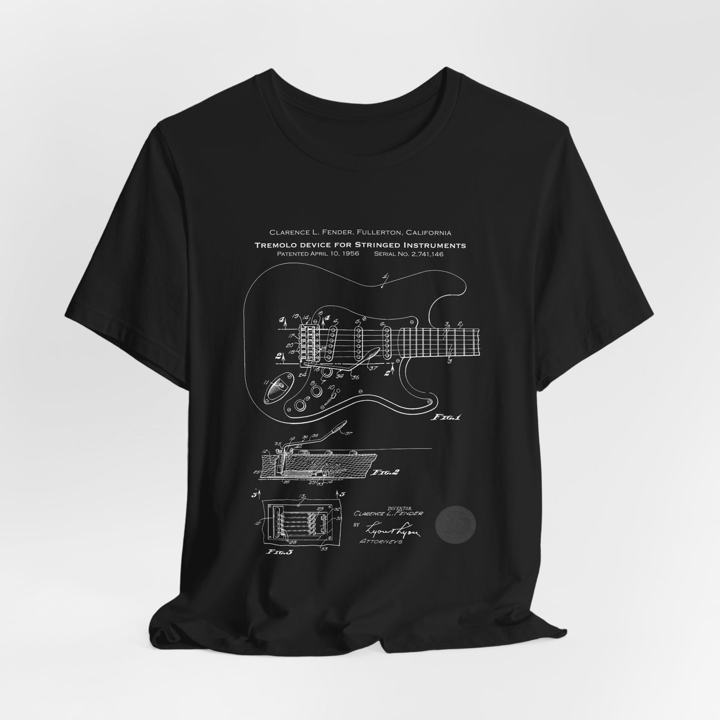 Retro Patent Blueprint Stratocaster T-shirt, Gift for Guitar players, Fender 1956