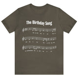 40th Birthday Gift T-shirt, Birthday Song FOUR OH!, 2-sided, Unisex Bella+Canvas 3001 T-shirt, Dark Colors, Funny Shirt for Surprise Parties