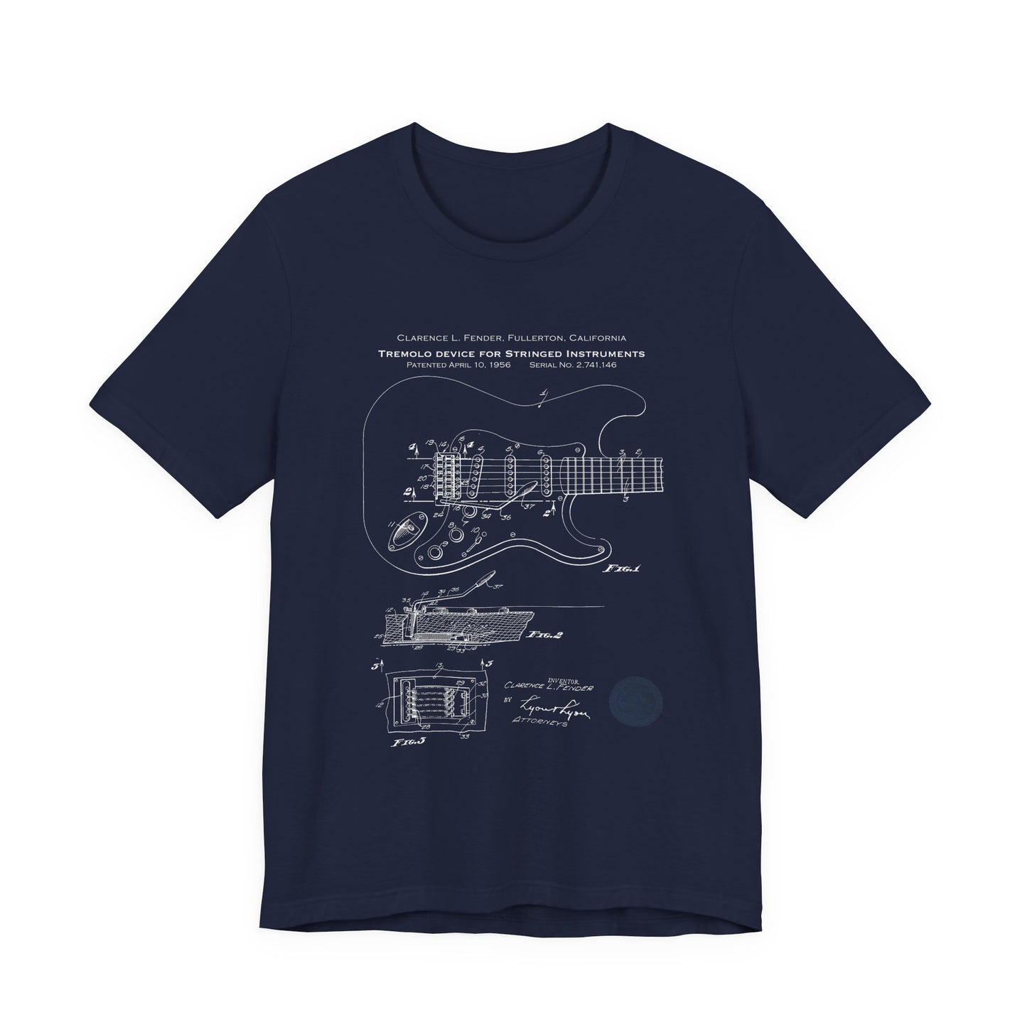 Retro Patent Blueprint Stratocaster T-shirt, Gift for Guitar players, Fender 1956