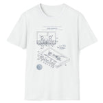 Music Cassette Tape Patent Retro Blueprint, Softstyle T-Shirt, Unisex, Gift for Music Nerds, Audiophiles, 1973