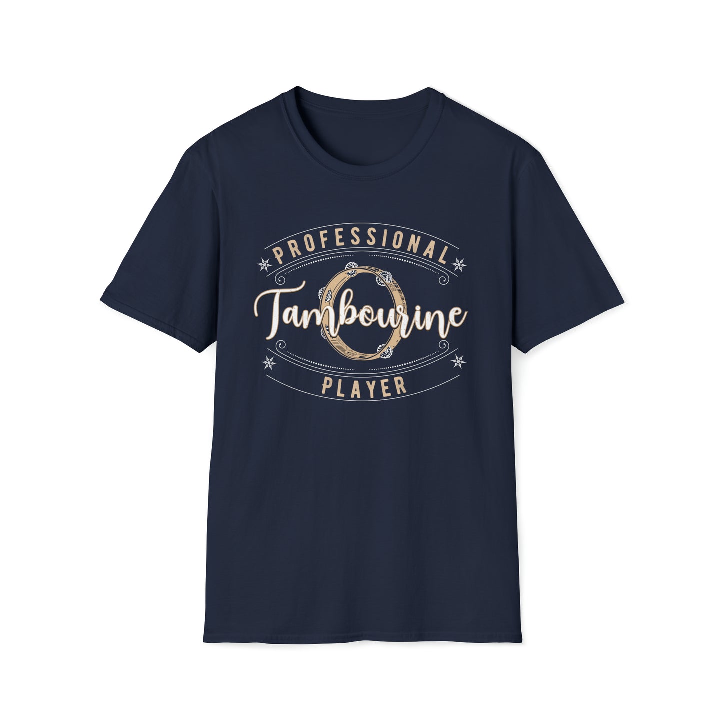 Professional Tambourine Player, Softstyle Gildan T-Shirt, Unisex, Dark Colors, Music Fan Gift, Musician Gift, Funny Gift for Percussionist