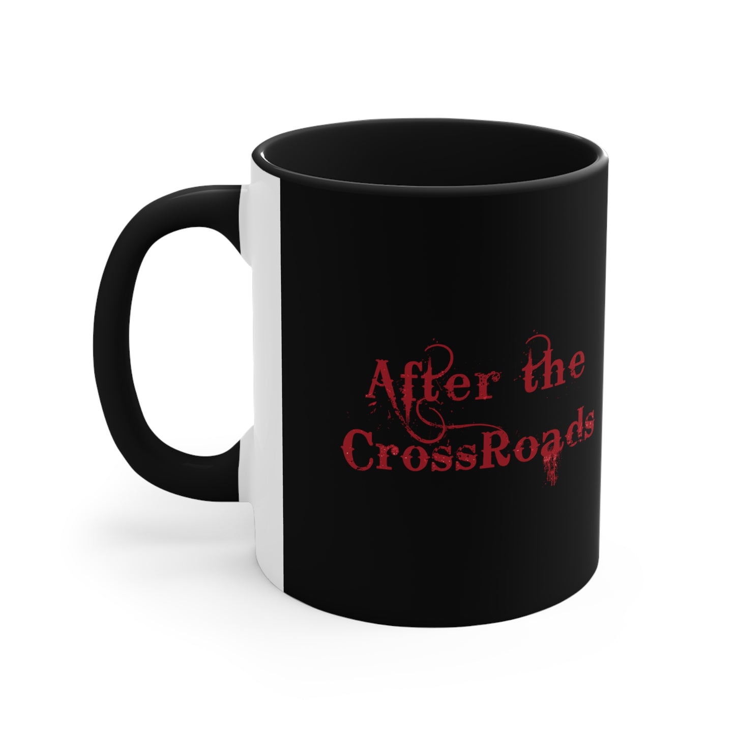 After the CROSSROADS II Coffee Mug, full color Electric Guitar-playing Skeleton Musician Gift, 11oz, Red or Black for guitarists