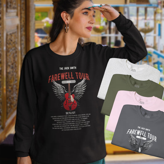 Personalized Retirement Sweatshirt, FAREWELL TOUR, Funny Music-themed Music Fan Retiree Gift AnywherePOD