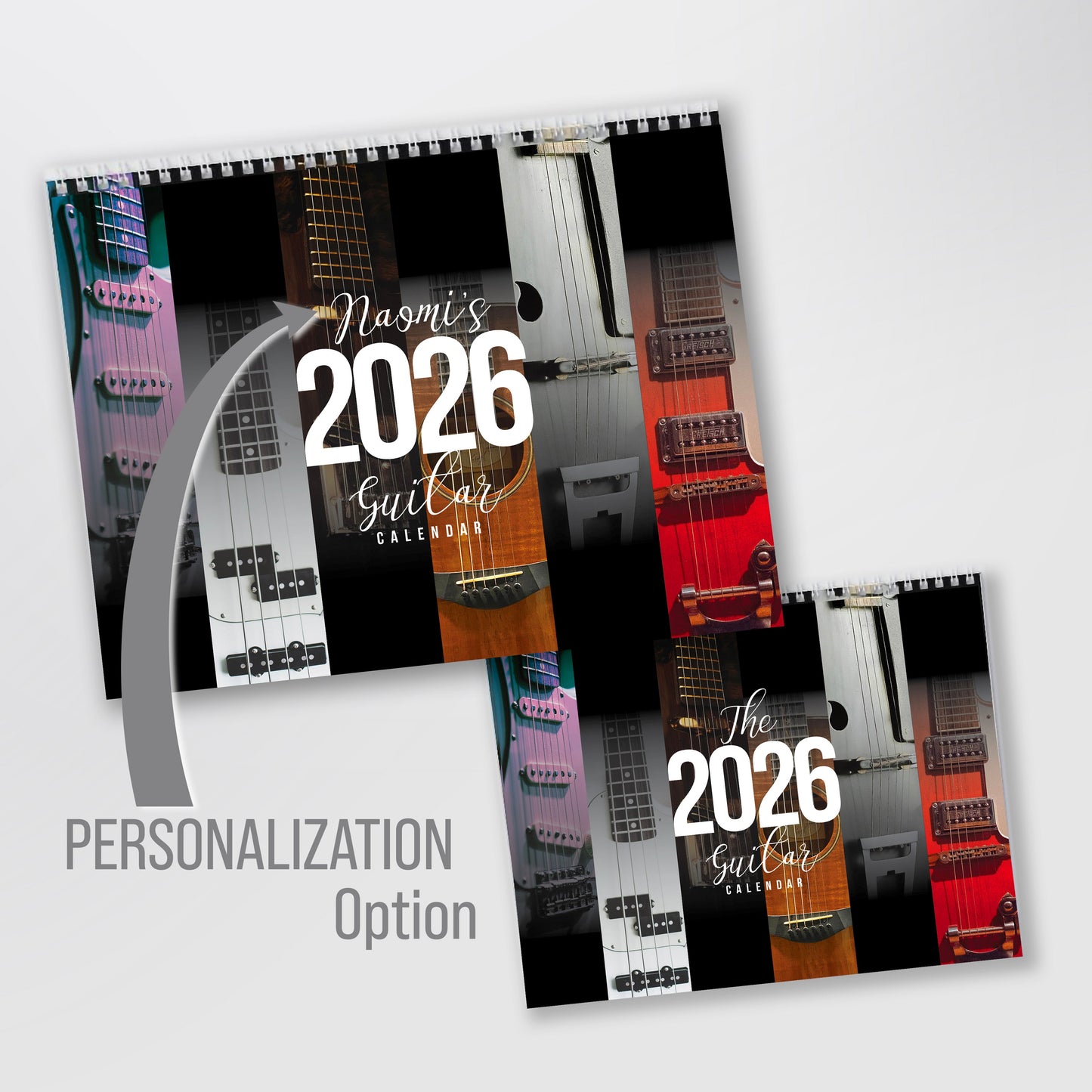 Guitar Wall Calendar Personalized