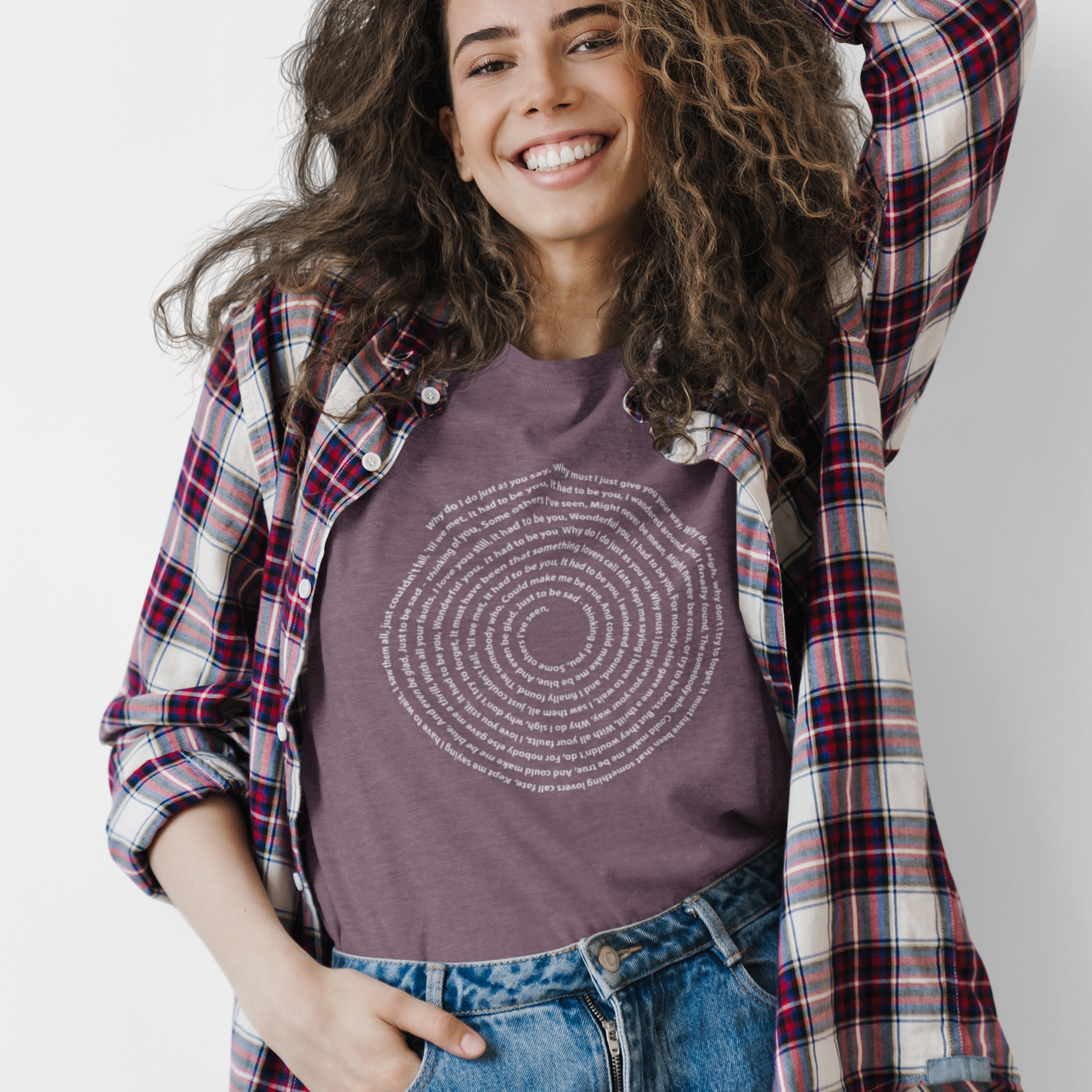 Lyrics Spiral Personalized T-shirt, Custom Song or Book Passage with Vinyl Record Look Design Printify