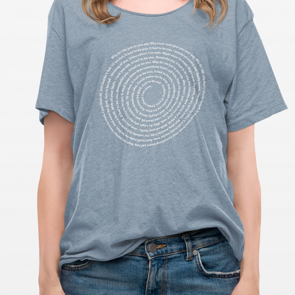 Lyrics Spiral Personalized T-shirt, Custom Song or Book Passage with Vinyl Record Look Design Printify