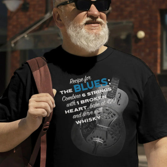 Recipe for the BLUES T-Shirt mock up on model
