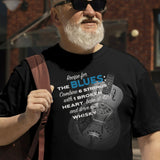 RECIPE for the BLUES Organic Bella+Canvas 3001 T-Shirt, Dobro guitar, 3 dark colors, solid & heather