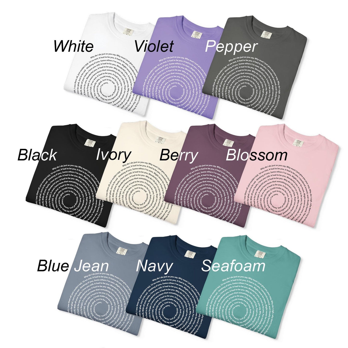 Lyrics Spiral Personalized T-shirt, Custom Song or Book Passage with Vinyl Record Look Design Printify