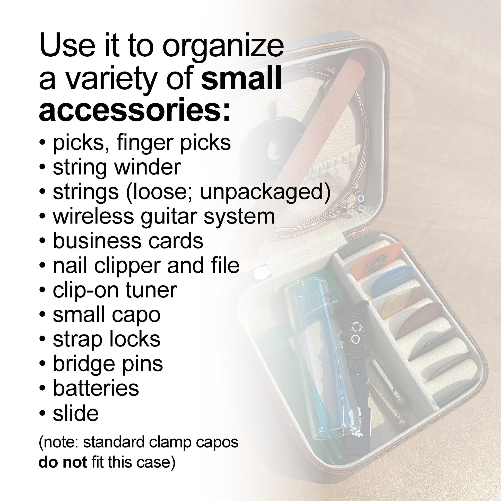 Personalized Compact Guitar Accessory Case for Picks & Paraphernalia, Gift for Guitar Players AnywherePOD