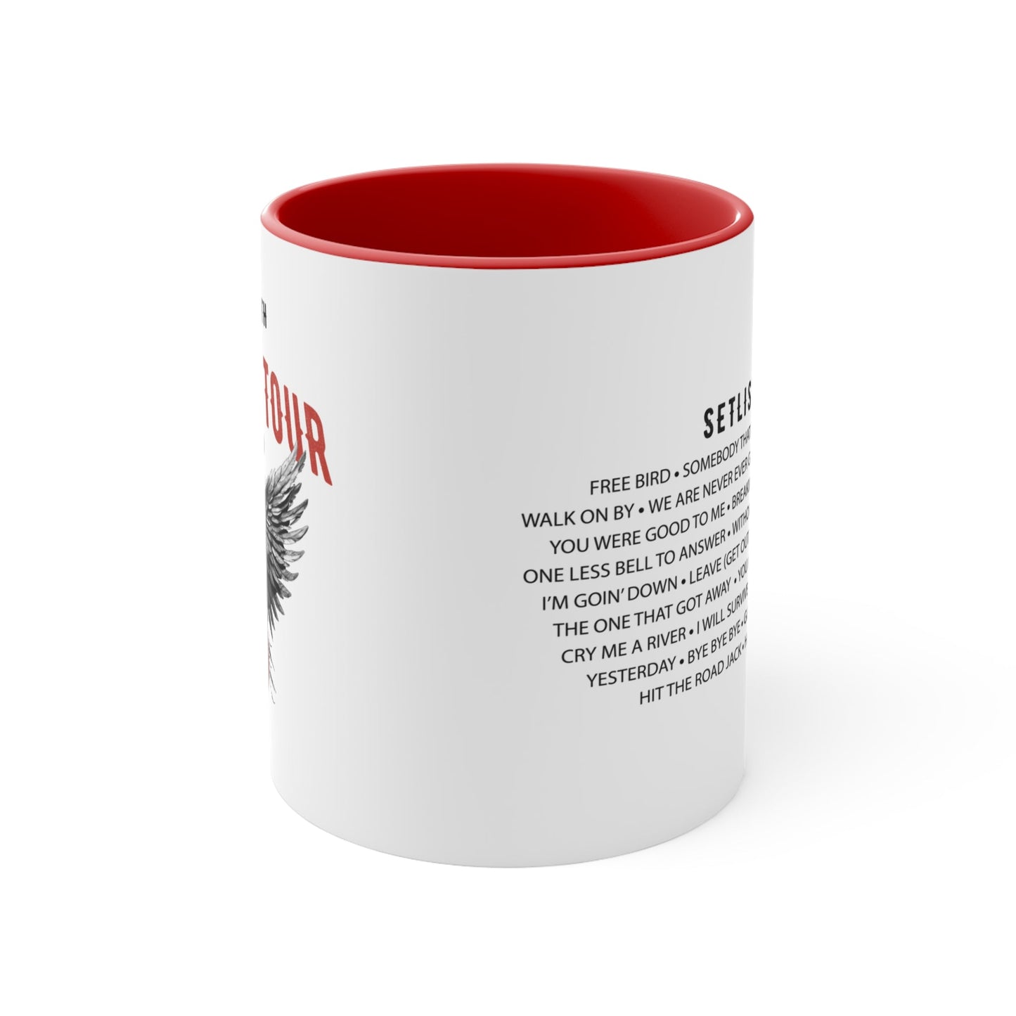 Personalized Retirement Farewell Tour Accent Mug, Gift for retiring Rock Fan Co-worker, friend or Family Member AnywherePOD