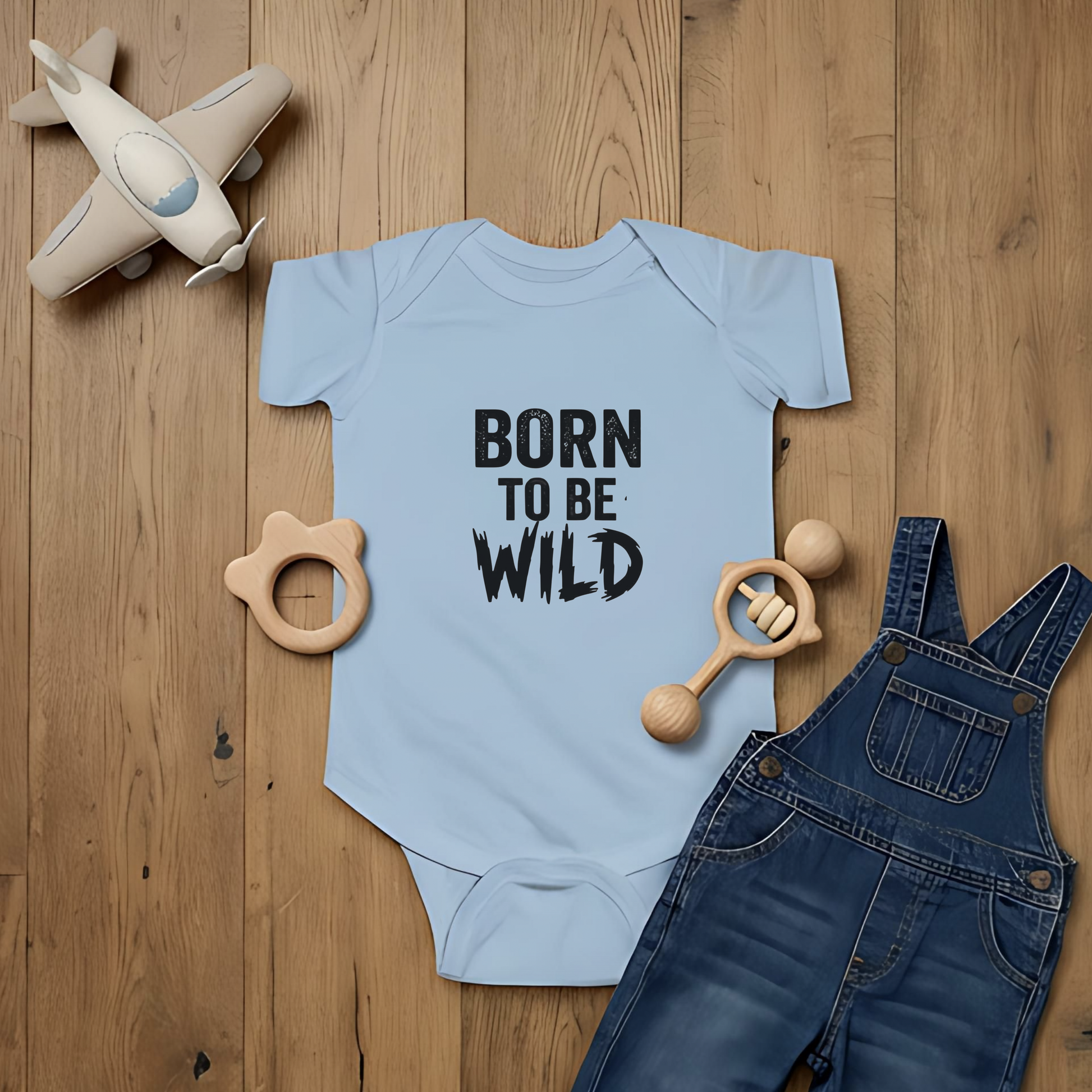 Born to be Wild Baby Bodysuit, New Mom Gift, Funny Infant Onesie, Retro Rock Baby Shower Present AnywherePOD