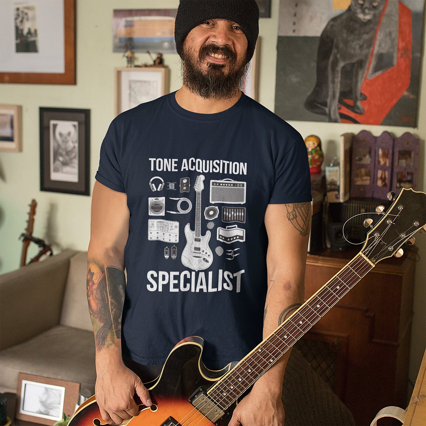 Tone Acquisition Specialist T-Shirt, Musician Gear Head Gift Tee, Guitarist Present, Instrument Lover Top, AnywherePOD