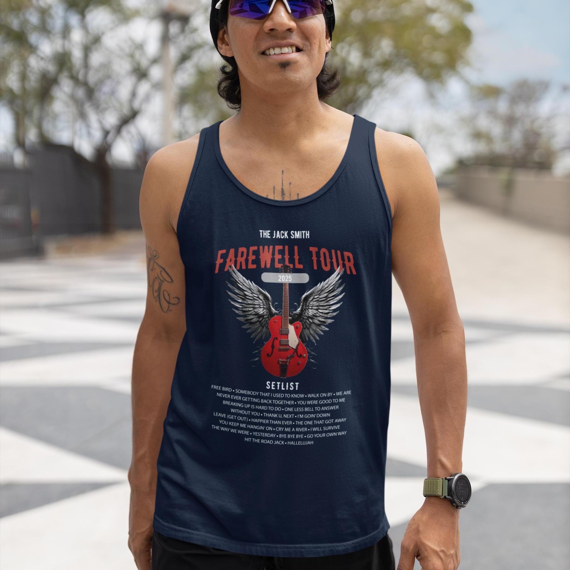 Retirement Farewell Tour Personalized Tank Top, Retiree Gift for Rock Fan Teachers, Coworkers, Spouses and Family Members AnywherePOD