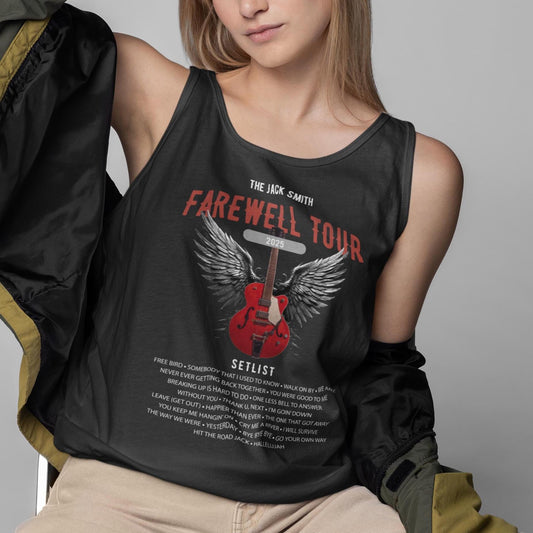 Retirement Farewell Tour Personalized Tank Top, Retiree Gift for Rock Fan Teachers, Coworkers, Spouses and Family Members AnywherePOD