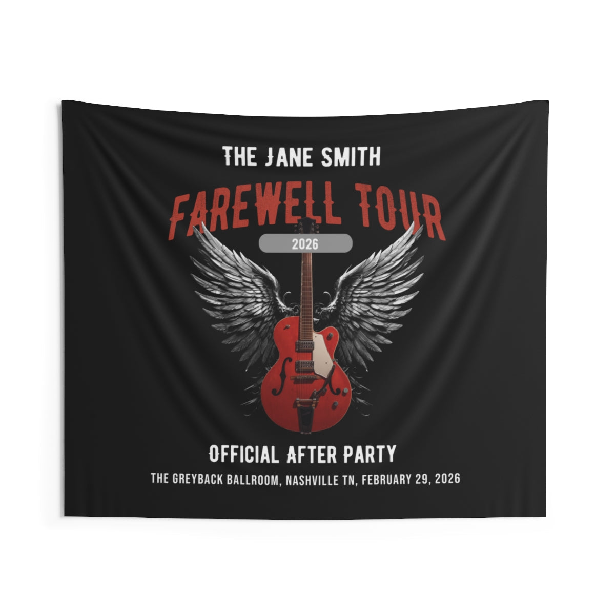 Personalized Retirement Wall Tapestry, FAREWELL TOUR Music-themed Party Backdrop for co-workers, teachers, and family, Indoor Wall Decor AnywherePOD