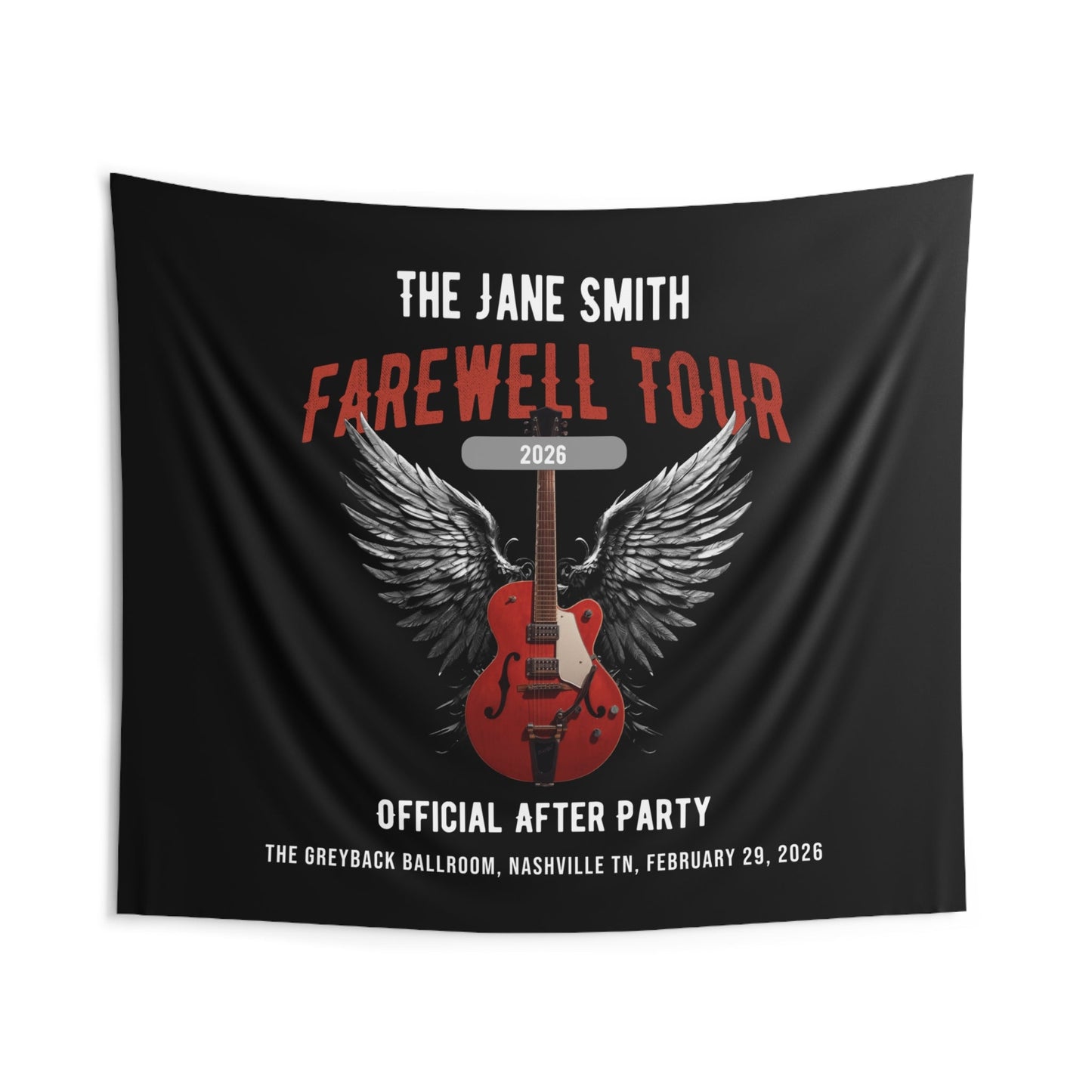 Personalized Retirement Wall Tapestry, FAREWELL TOUR Music-themed Party Backdrop for co-workers, teachers, and family, Indoor Wall Decor AnywherePOD