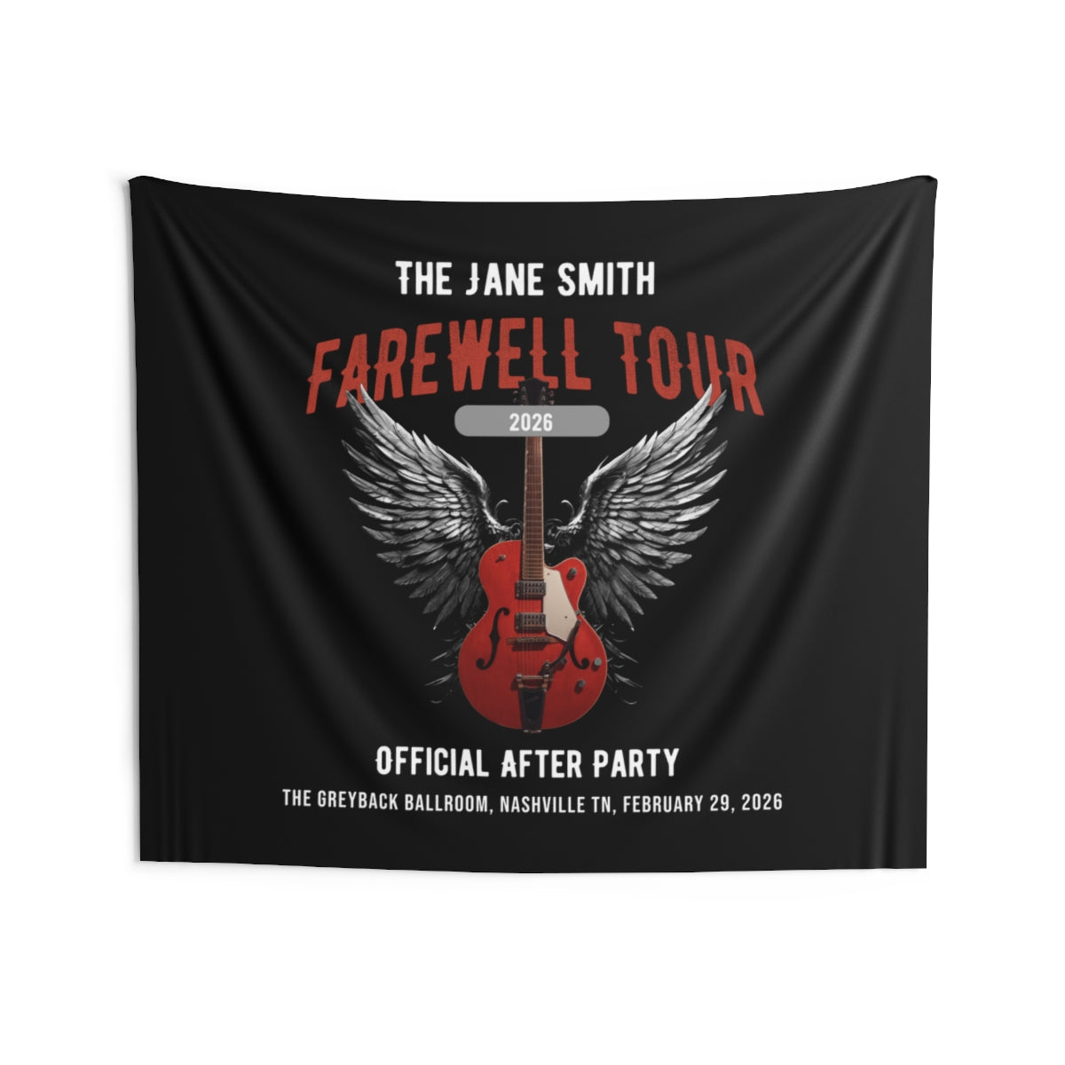 Personalized Retirement Wall Tapestry, FAREWELL TOUR Music-themed Party Backdrop for co-workers, teachers, and family, Indoor Wall Decor AnywherePOD
