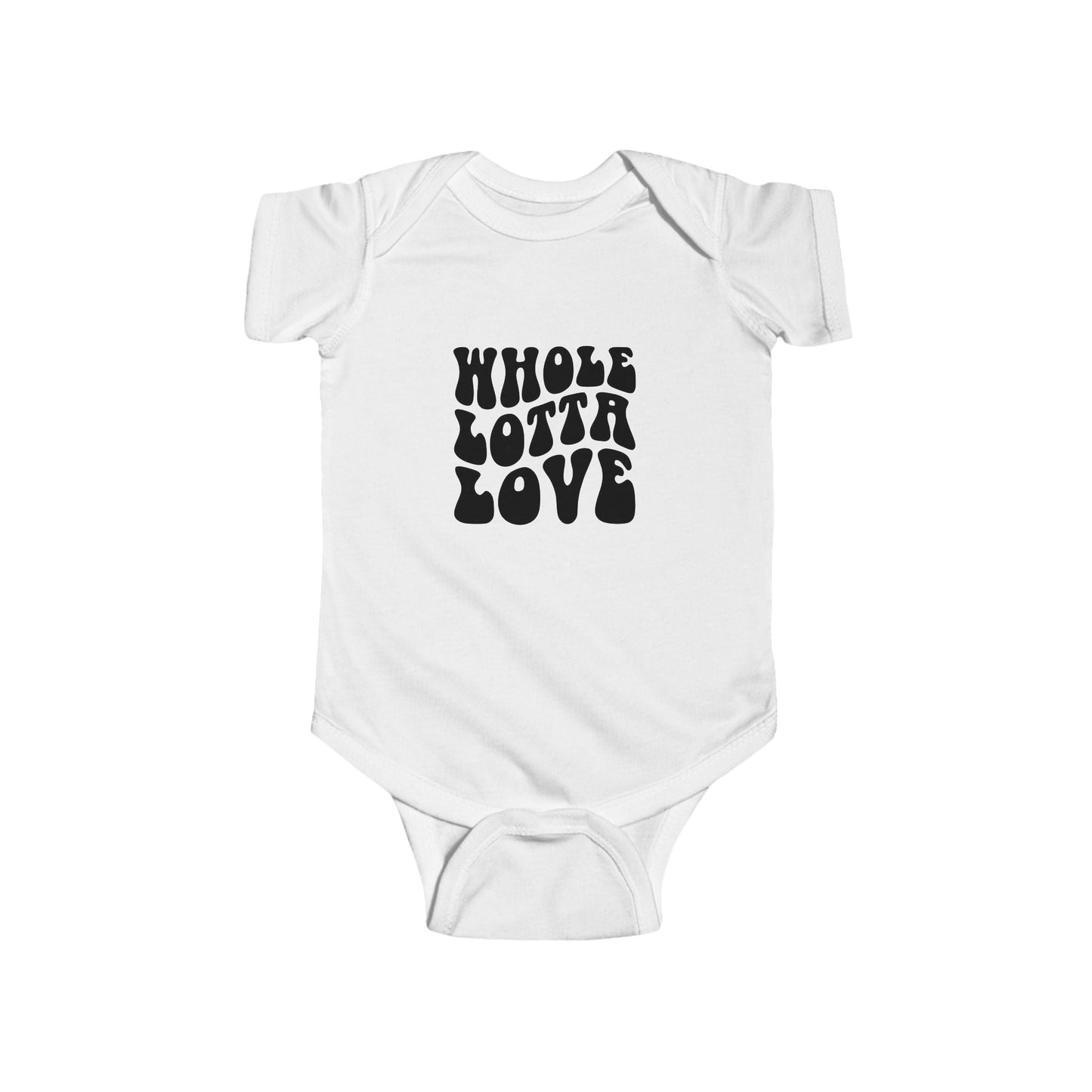Whole Lotta Love Baby Bodysuit, New Mom Gift, Funny Infant Onesie, Retro Rock Baby Shower Present AnywherePOD