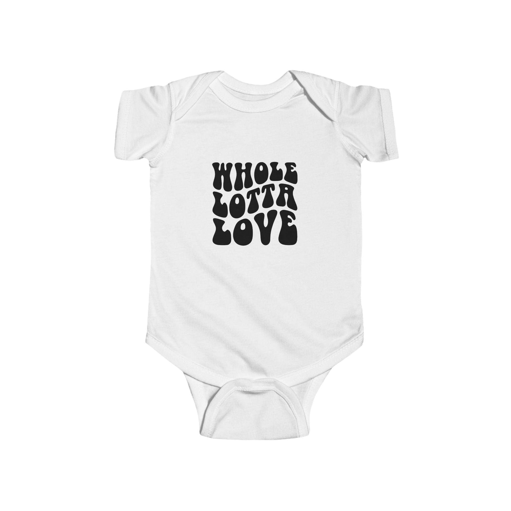 Whole Lotta Love Baby Bodysuit, New Mom Gift, Funny Infant Onesie, Retro Rock Baby Shower Present AnywherePOD