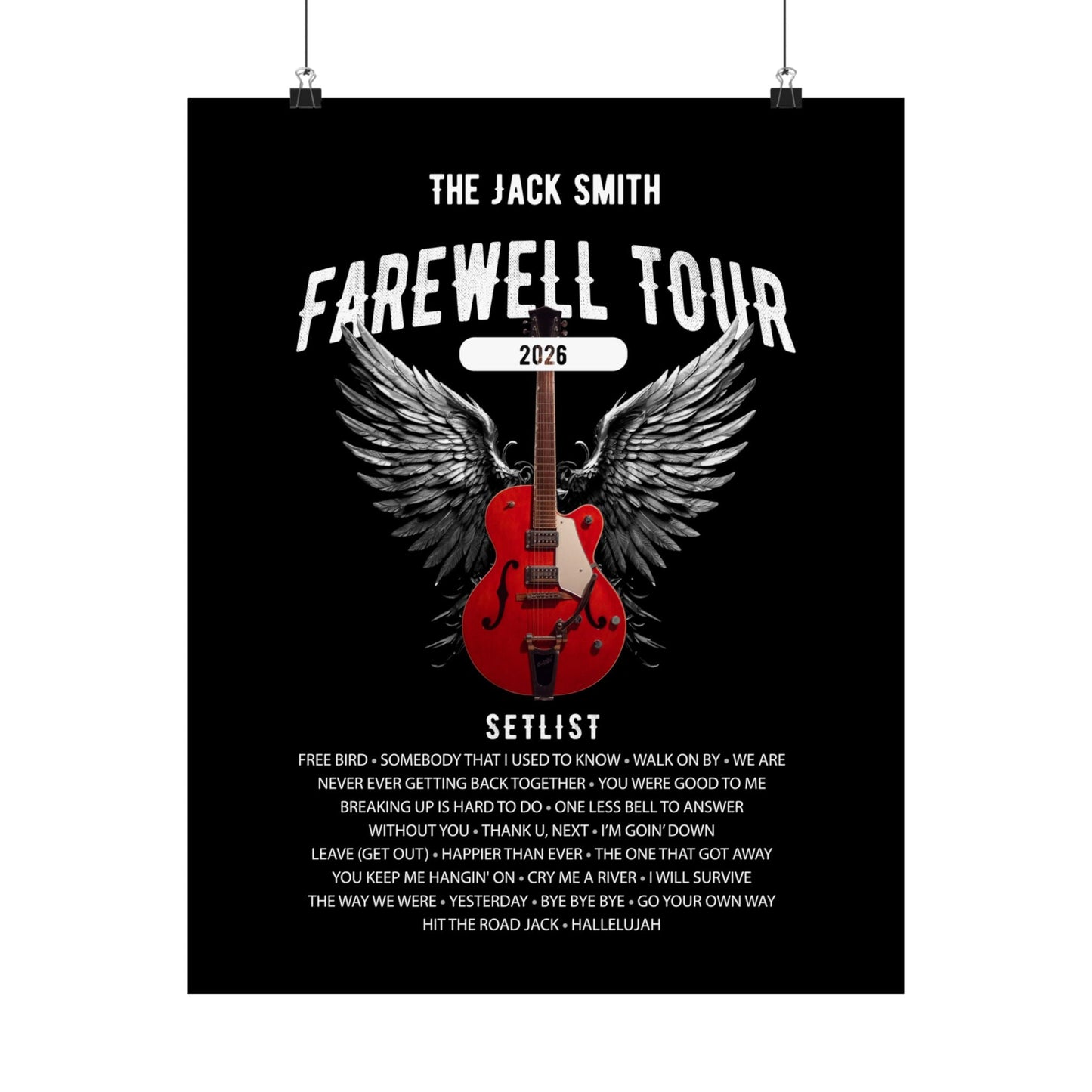 Personalized Retirement FAREWELL TOUR Poster, Funny Music-themed Retirement Gift, Matte Vertical Posters AnywherePOD