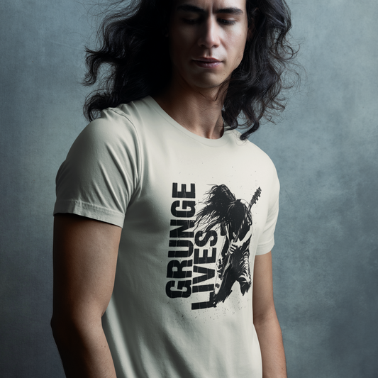 Grunge Lives T-shirt, Music Gift for Guitar Players and Rock fans Printify