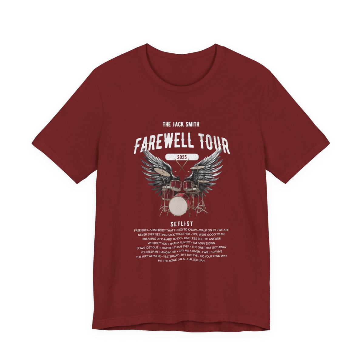 Personalized Retirement FAREWELL TOUR T-Shirt, RED Drum kit, Music Fan Gift, Funny Custom Shirt for Retiree AnywherePOD