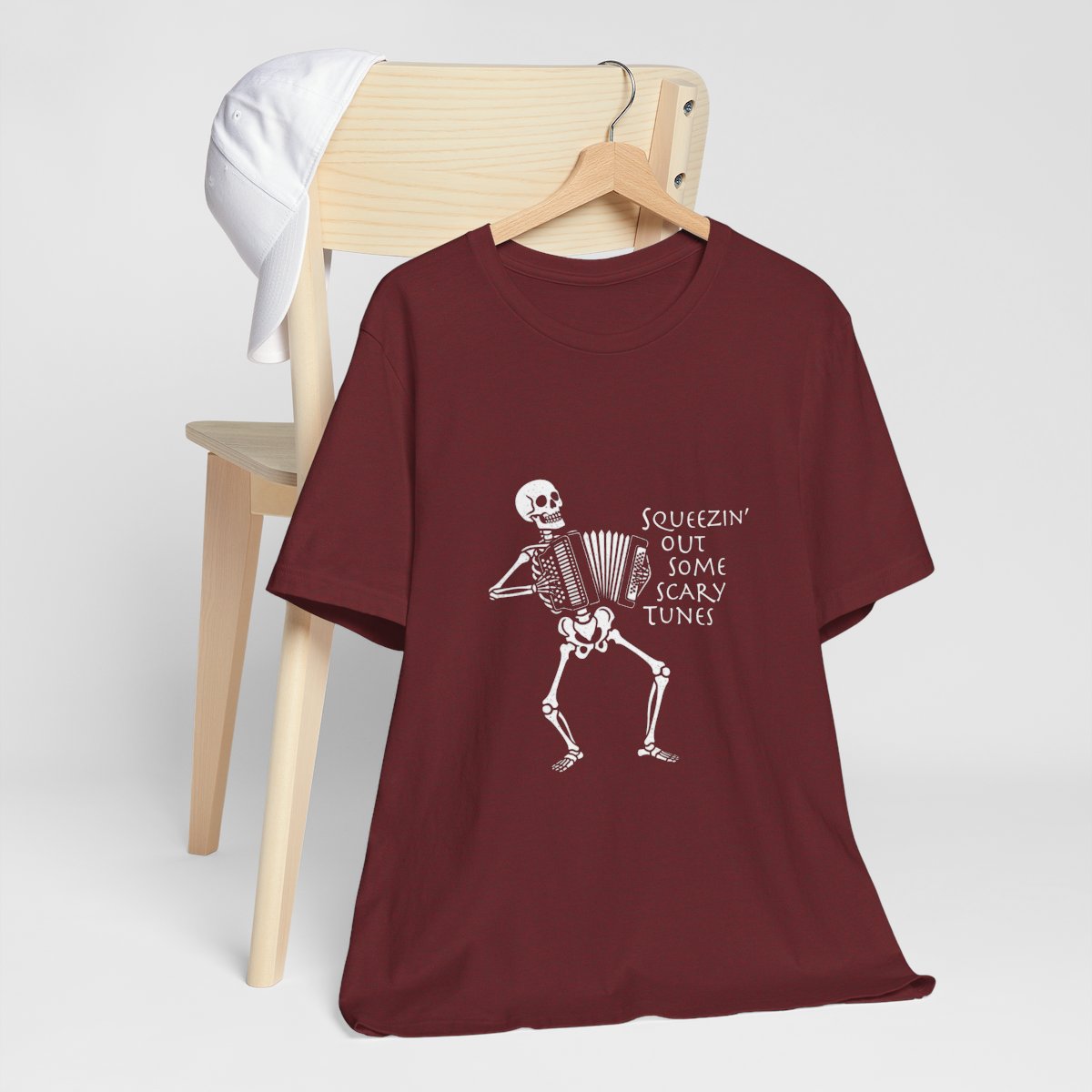 Skeleton Accordion Shirt, Halloween Tee, Funny Skeleton Music Shirt, Spooky Graphic Tee, Gift for Fans