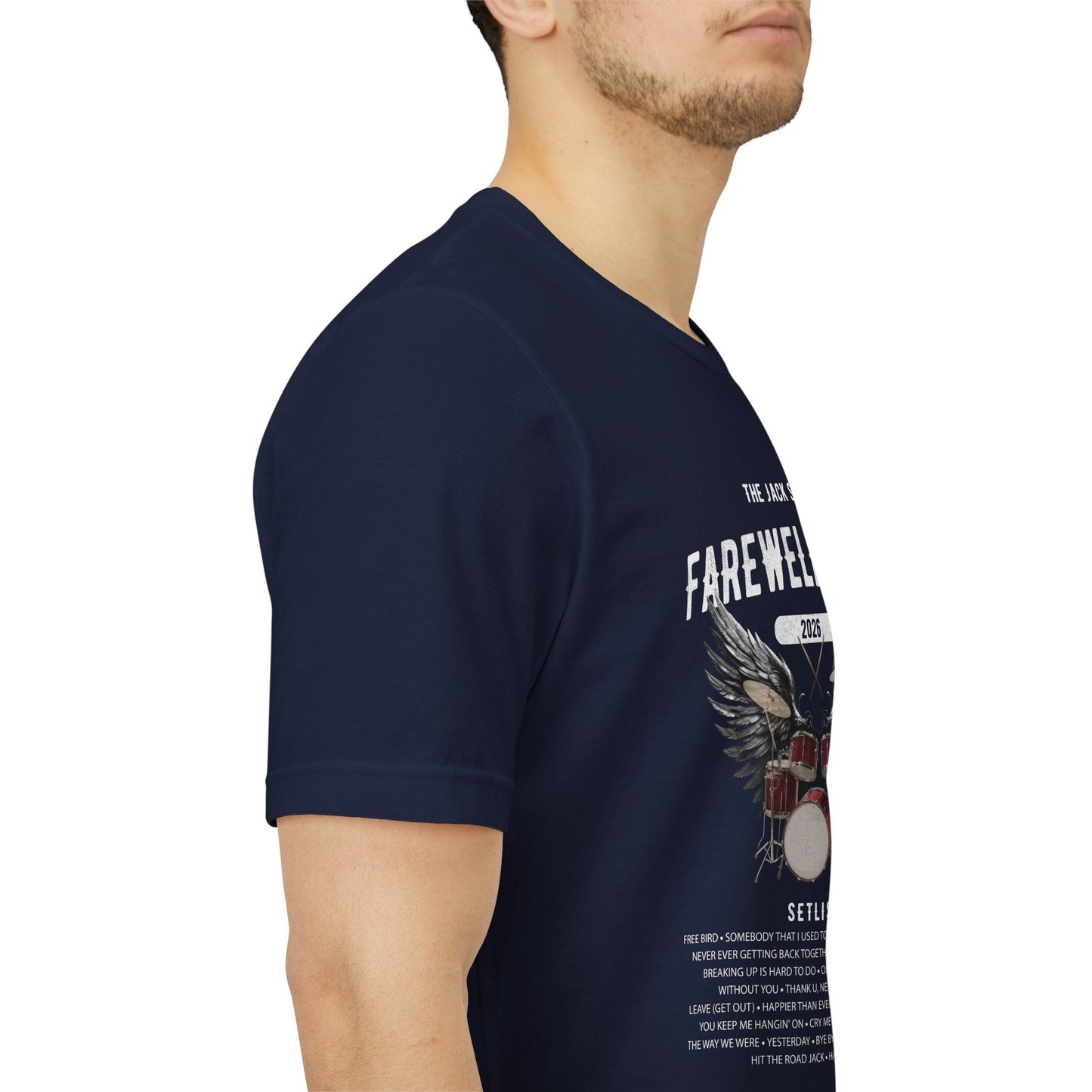 Personalized Retirement FAREWELL TOUR T-Shirt, RED Drum kit, Music Fan Gift, Funny Custom Shirt for Retiree AnywherePOD