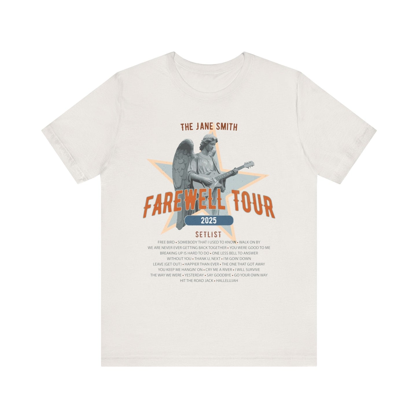Personalized Retirement FAREWELL TOUR T-Shirt, Angel Rock Star Design Music-themed Retirement Gift for Music Fan, Custom Shirt for Retiree AnywherePOD