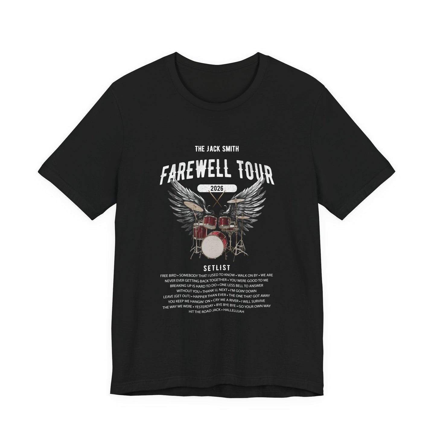 Personalized Retirement FAREWELL TOUR T-Shirt, RED Drum kit, Music Fan Gift, Funny Custom Shirt for Retiree AnywherePOD