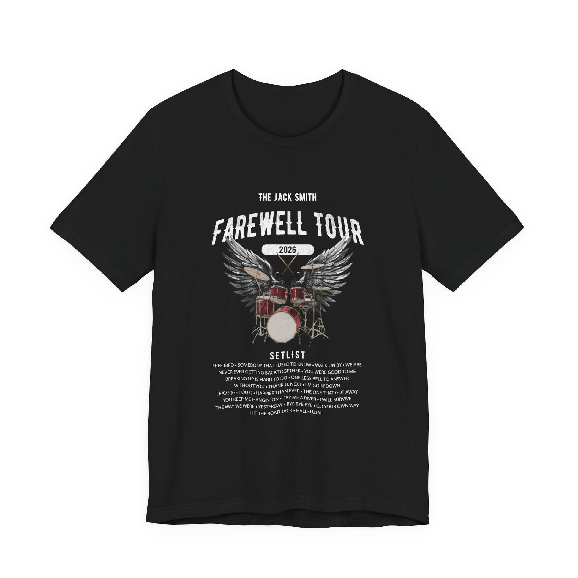 Personalized Retirement FAREWELL TOUR T-Shirt, RED Drum kit, Music Fan Gift, Funny Custom Shirt for Retiree AnywherePOD