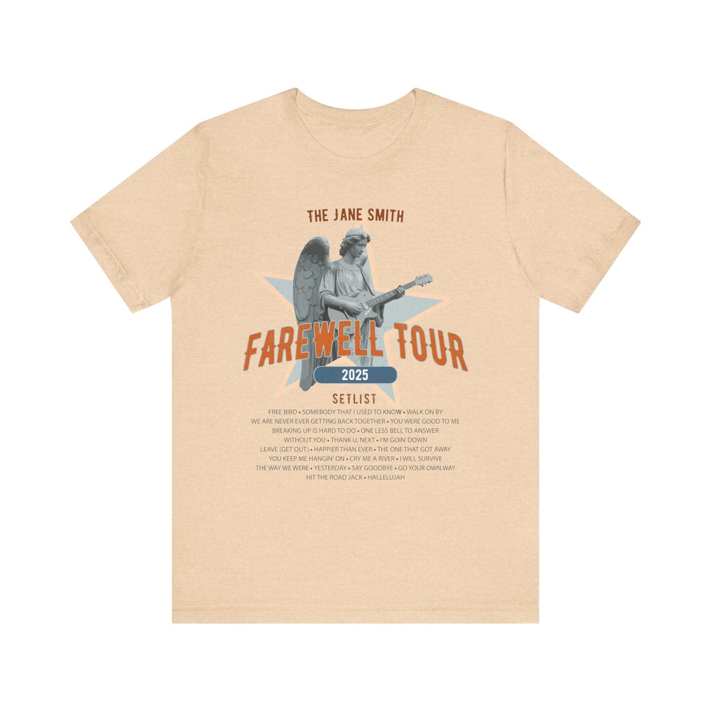 Personalized Retirement FAREWELL TOUR T-Shirt, Angel Rock Star Design Music-themed Retirement Gift for Music Fan, Custom Shirt for Retiree AnywherePOD