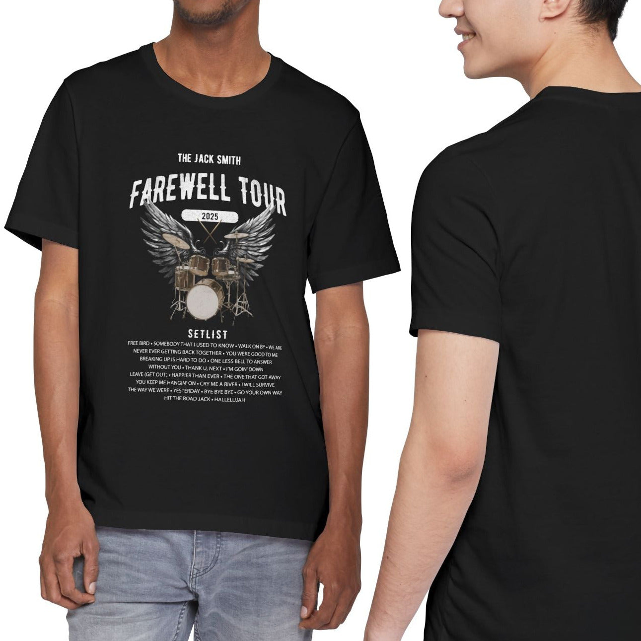 Personalized Retirement FAREWELL TOUR T-Shirt, Drummer-themed, Music Fan Gift, Funny Custom Shirt for Retiree 