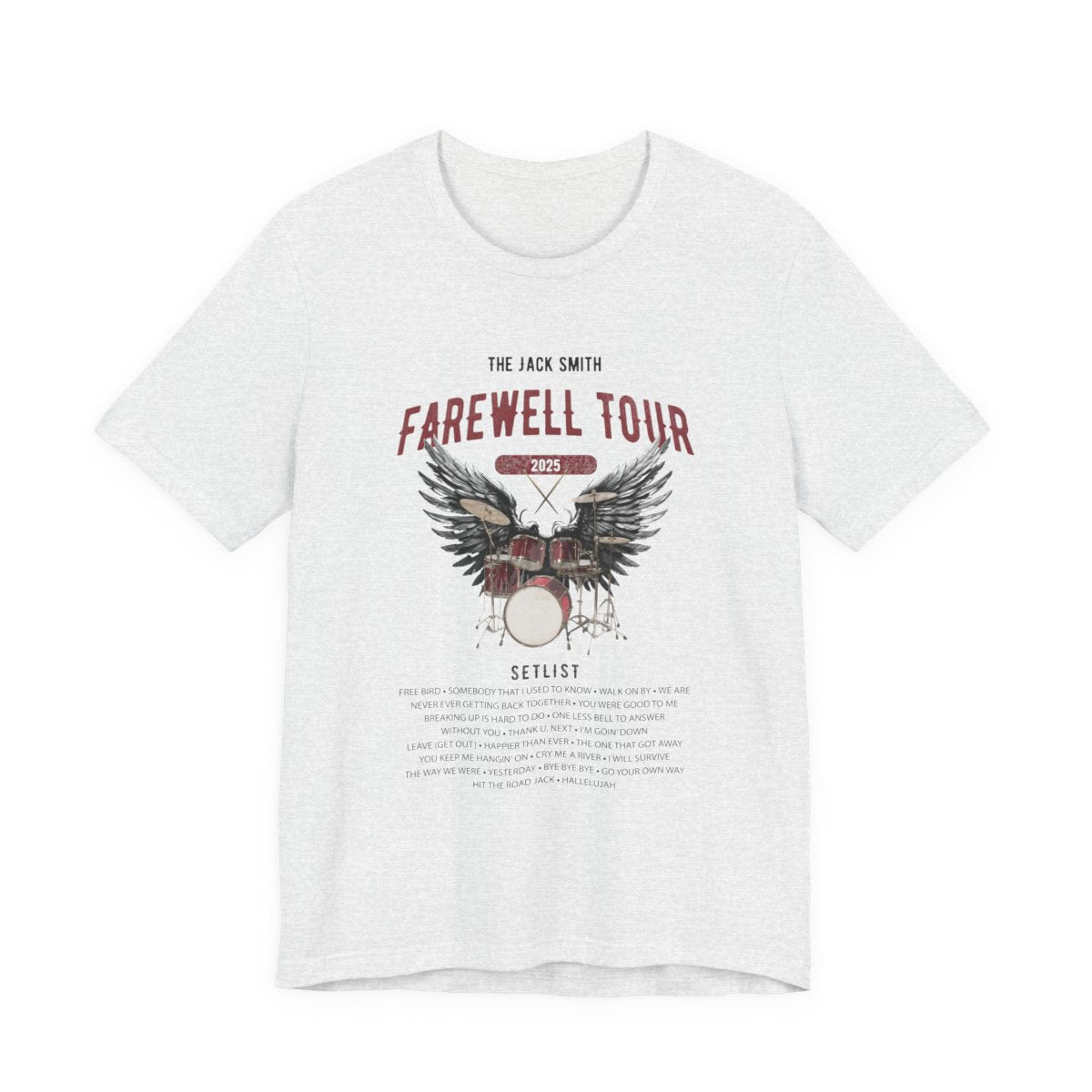 Personalized Retirement FAREWELL TOUR T-Shirt, RED Drum kit, Music Fan Gift, Funny Custom Shirt for Retiree AnywherePOD
