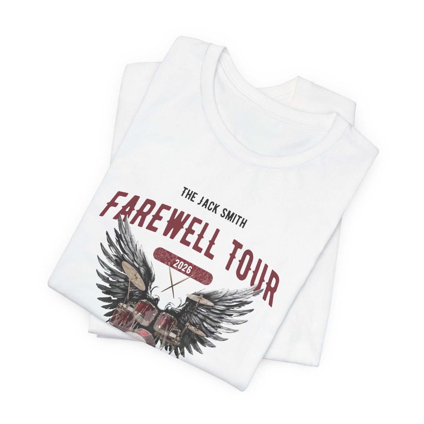 Personalized Retirement FAREWELL TOUR T-Shirt, RED Drum kit, Music Fan Gift, Funny Custom Shirt for Retiree AnywherePOD
