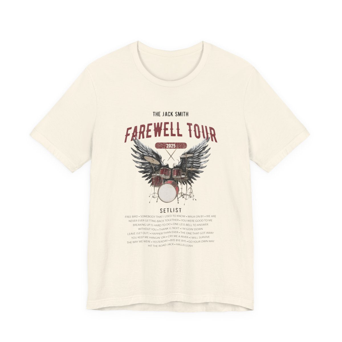 Personalized Retirement FAREWELL TOUR T-Shirt, RED Drum kit, Music Fan Gift, Funny Custom Shirt for Retiree AnywherePOD