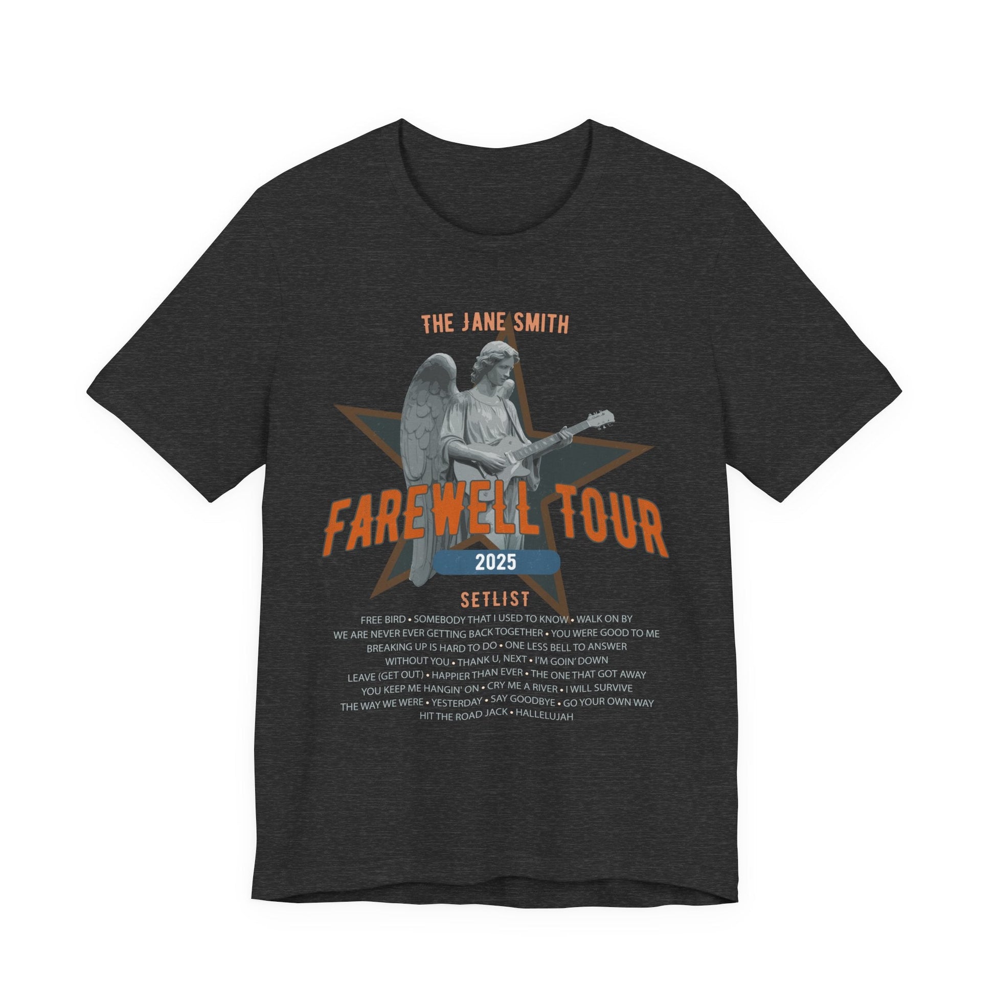 Personalized Retirement FAREWELL TOUR T-Shirt, Angel Rock Star Design Music-themed Retirement Gift for Music Fan, Custom Shirt for Retiree AnywherePOD