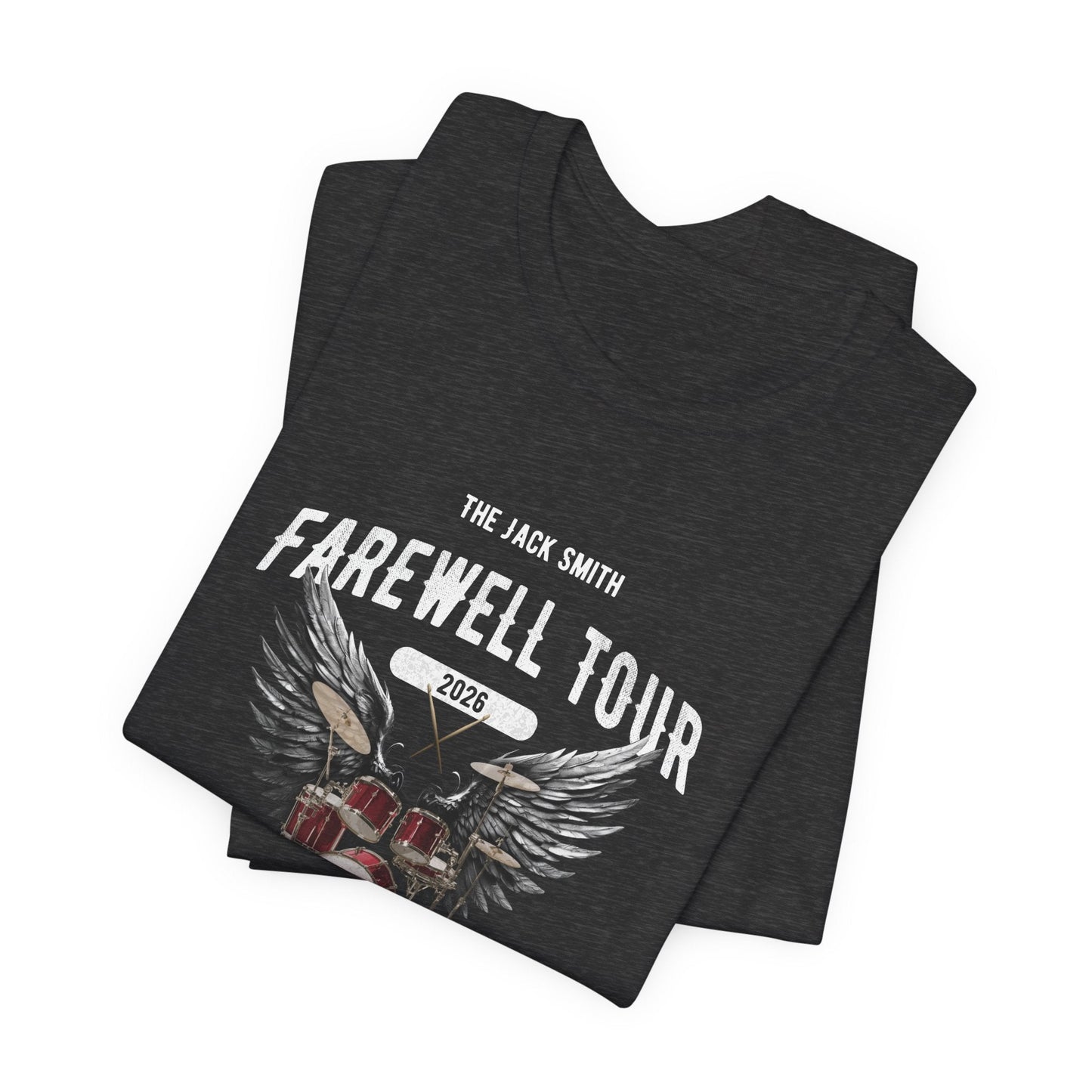 Personalized Retirement FAREWELL TOUR T-Shirt, RED Drum kit, Music Fan Gift, Funny Custom Shirt for Retiree AnywherePOD