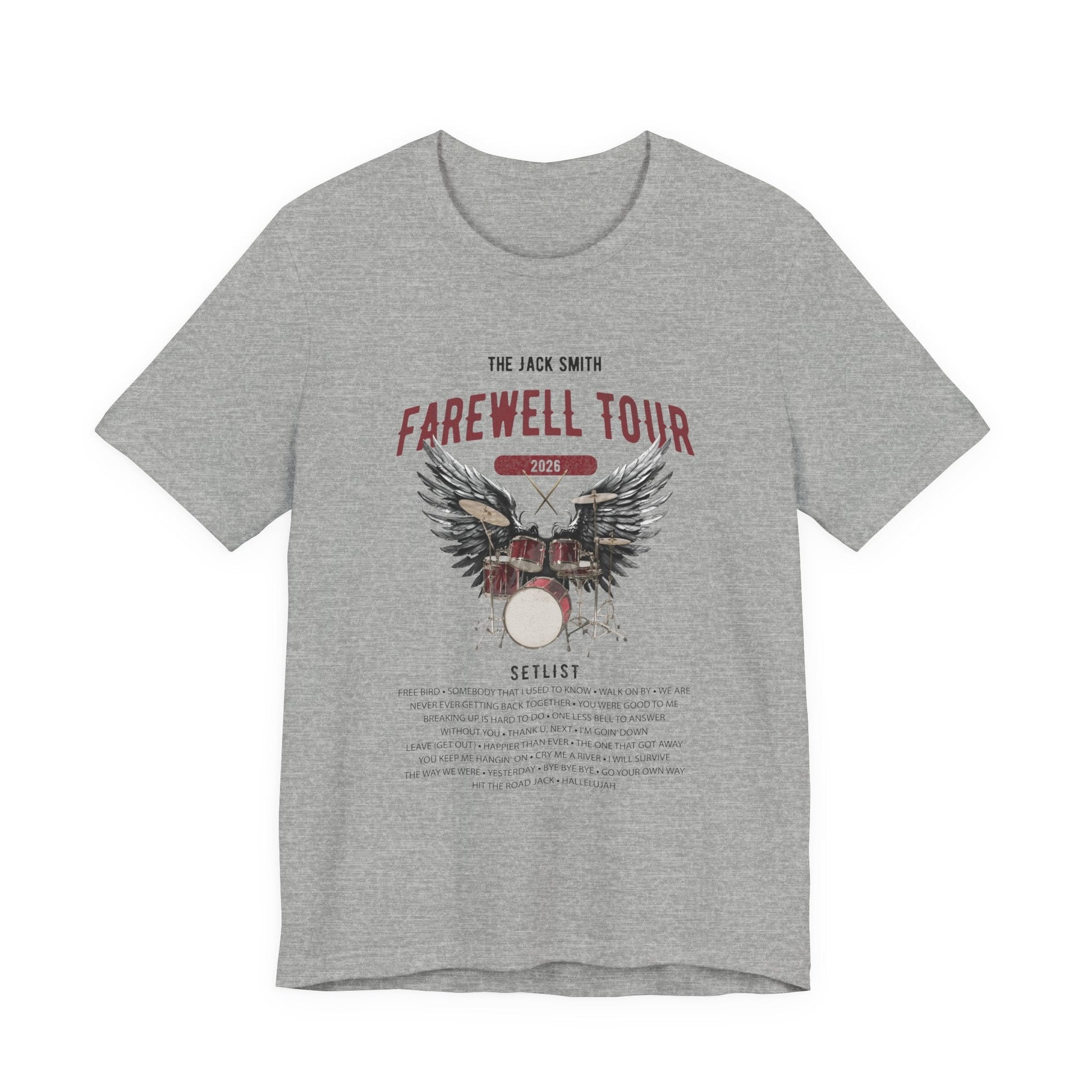 Personalized Retirement FAREWELL TOUR T-Shirt, RED Drum kit, Music Fan Gift, Funny Custom Shirt for Retiree AnywherePOD