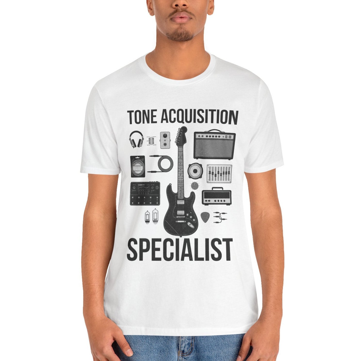 Tone Acquisition Specialist T-Shirt, Musician Gear Head Gift Tee, Guitarist Present, Instrument Lover Top, AnywherePOD