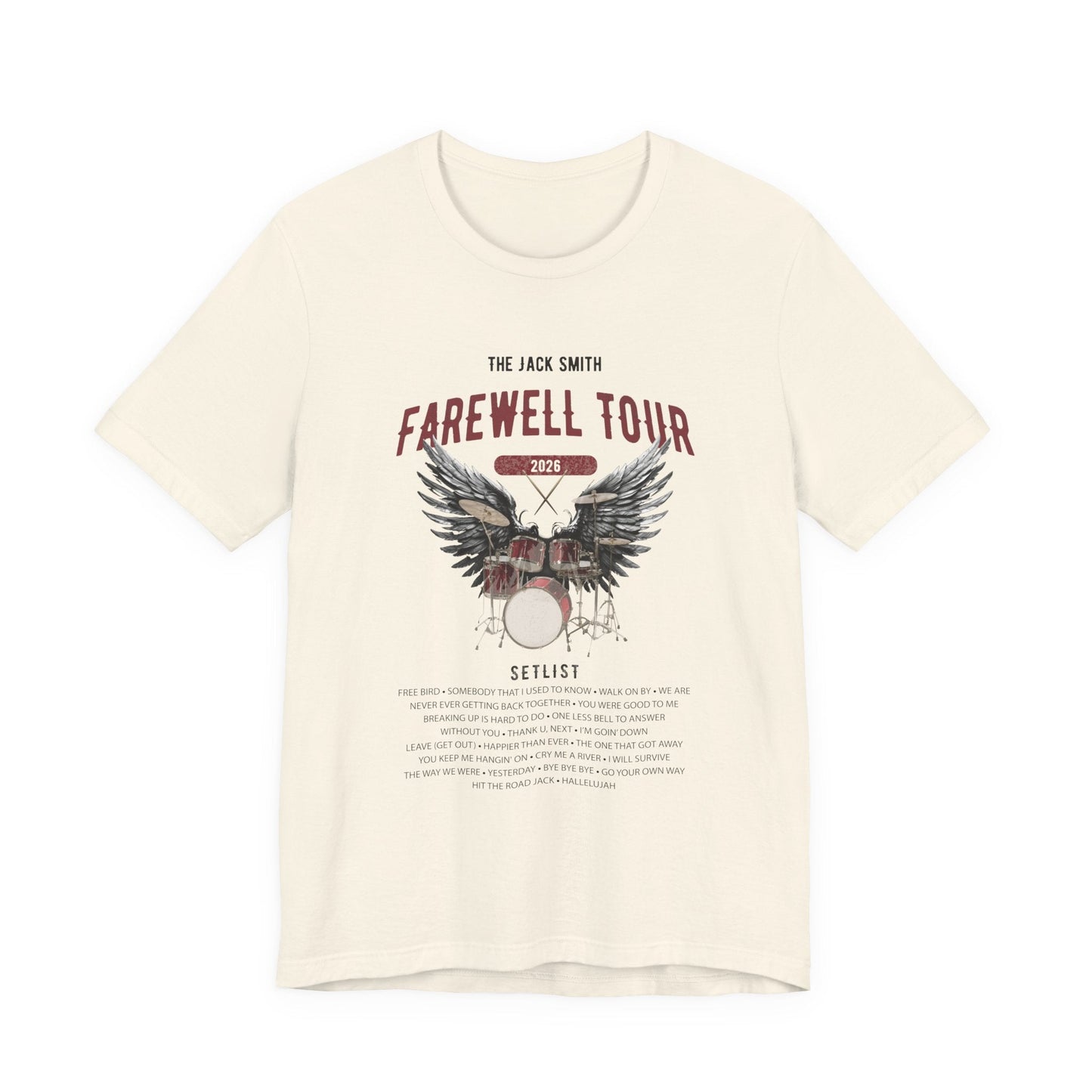 Personalized Retirement FAREWELL TOUR T-Shirt, RED Drum kit, Music Fan Gift, Funny Custom Shirt for Retiree AnywherePOD