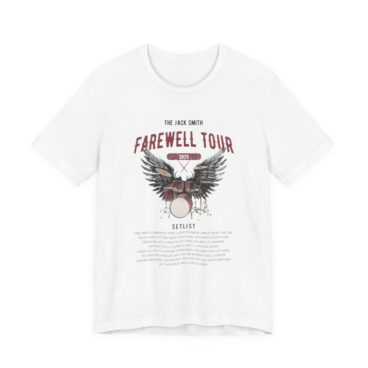 Personalized Retirement FAREWELL TOUR T-Shirt, RED Drum kit, Music Fan Gift, Funny Custom Shirt for Retiree AnywherePOD