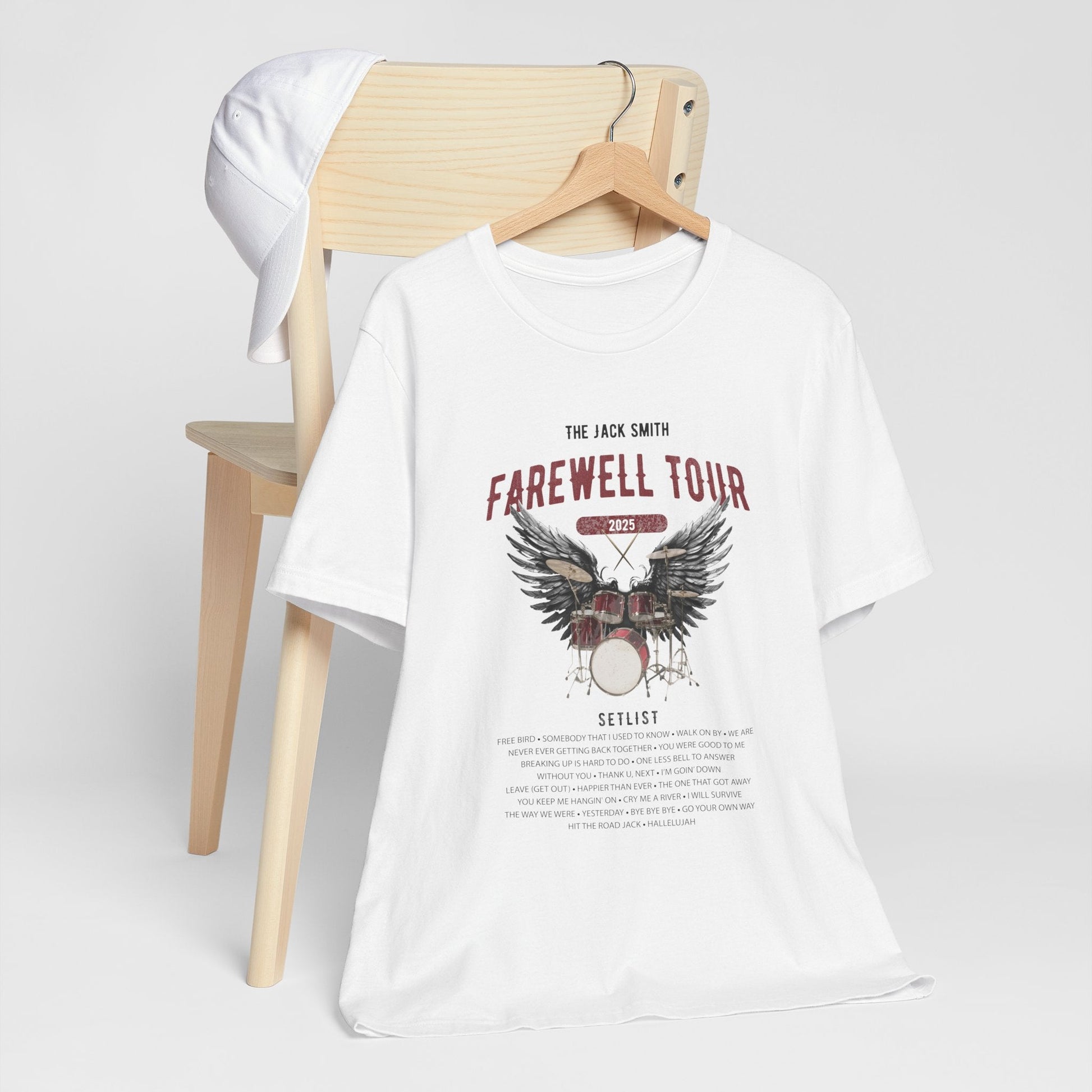 Personalized Retirement FAREWELL TOUR T-Shirt, RED Drum kit, Music Fan Gift, Funny Custom Shirt for Retiree AnywherePOD
