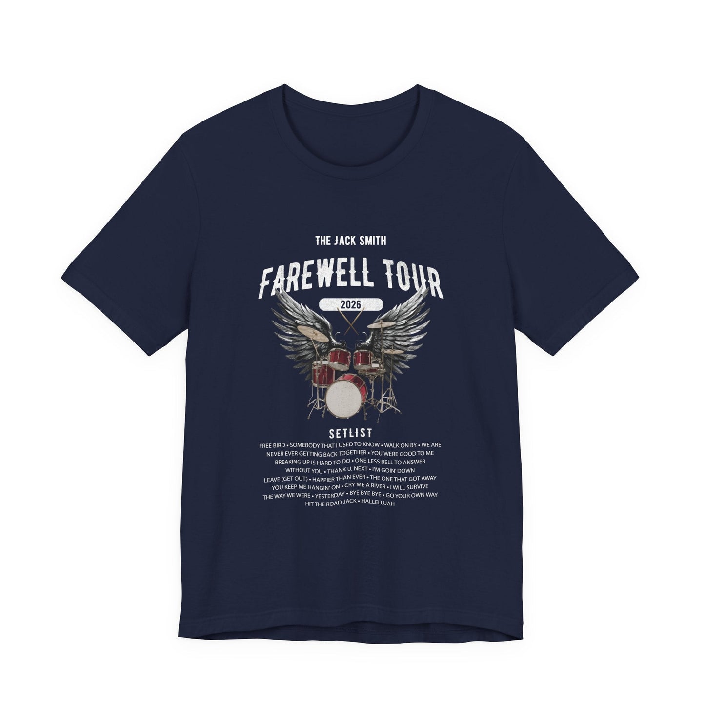 Personalized Retirement FAREWELL TOUR T-Shirt, RED Drum kit, Music Fan Gift, Funny Custom Shirt for Retiree AnywherePOD